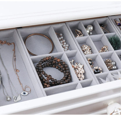 Velvet Jewelry Trays Organizer, Stackable Jewelry Storage Display Trays for Drawer Earring Necklace Bracelet Ring Organizer, Set of 4