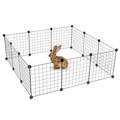 Work-It! Pet Playpen, Foldable Metal Exercise Pen | Small Animal Cage Indoor/Outdoor Metal Wire Fence for Rabbits, Guinea Pigs, Small Animals | Portable Kennel Crate Fence with Configurable 12 Panels