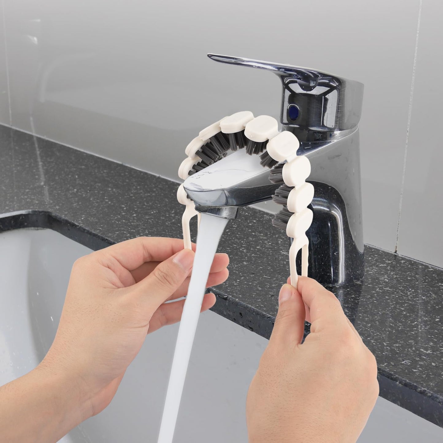 2pcs Foldable Crevice Cleaning Brush, Multifunctional Flexible Tool for Cleaning Spaces and Corners for Hard Bristle Brush for Kitchen Bathroom Sink