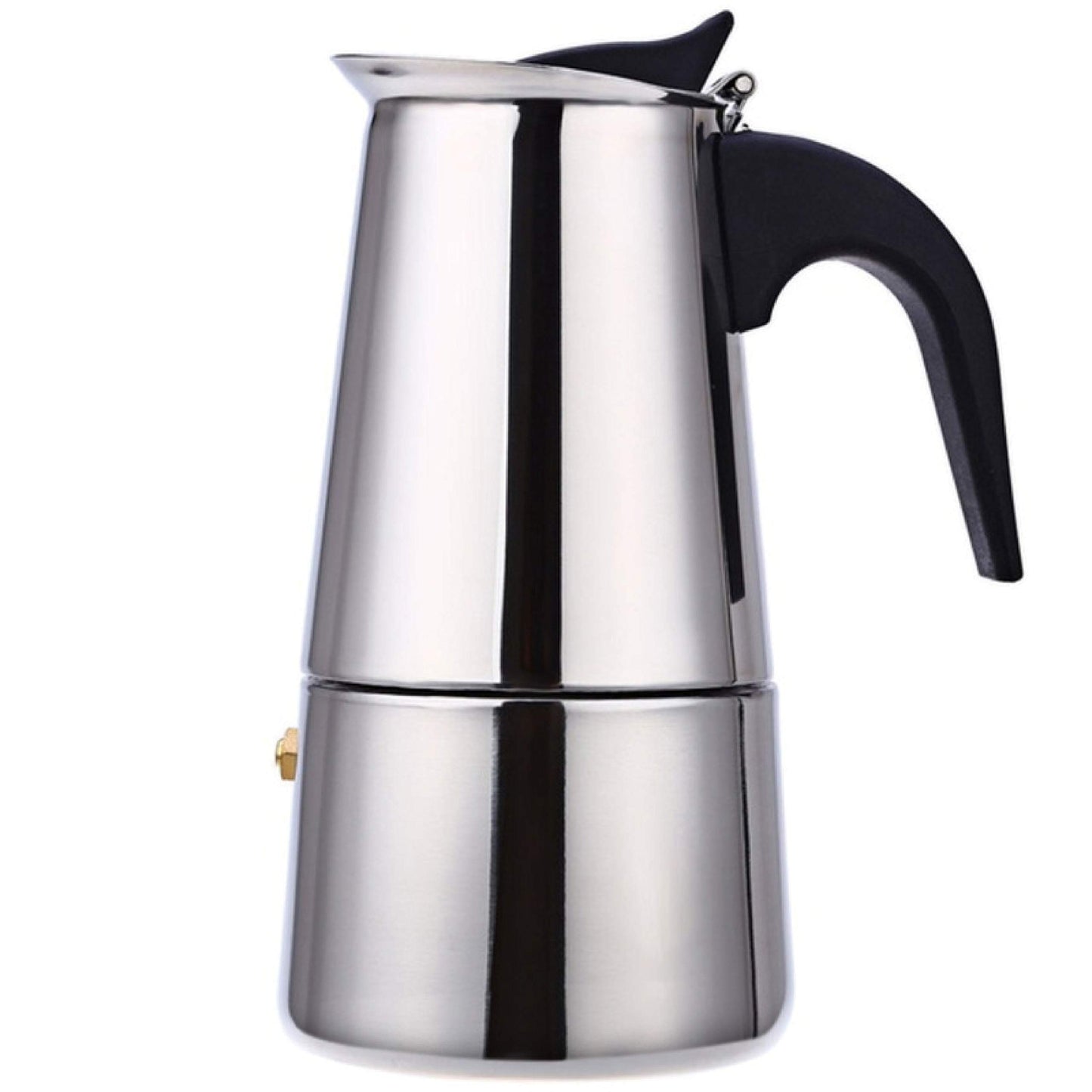 Espresso Maker Moka Pot 4 Cup (200ml) for Gas or Electric Stovetops, 304 Stainless Steel Espresso Maker, Suitable for Espresso, Cappuccino, Latte, Silver