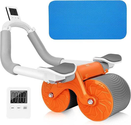 WENGONVILA Ab Roller with Elbow Support,Automatic Rebound Abdominal Wheel with Elbow Support,Ab Wheel Roller for Core Workout,Ab Roller for Abs Workout with Timer,Exercise Wheels for Core Training.