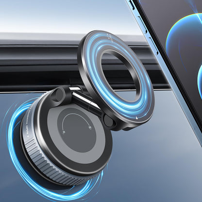 GALUNDGE 2025 Upgraded Vacuum Suction Cup Magnetic Phone Holder Stand for Magsafe, Adjustable Swivel Lock for Car/Gym/Mirror/Kitchen/Smooth Surface