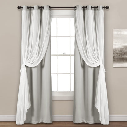 Voile Sheer Panel Pair with Insulated Blackout Room Dark,Rich steel Grommet, Set of 1 Panel