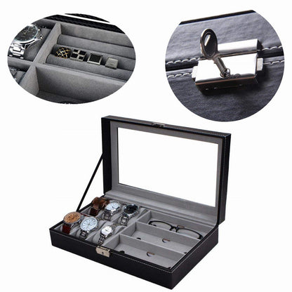 Jewelry Storage Box Watch Box Organizor with Drawer Leather Case for Watch Jewelry Display