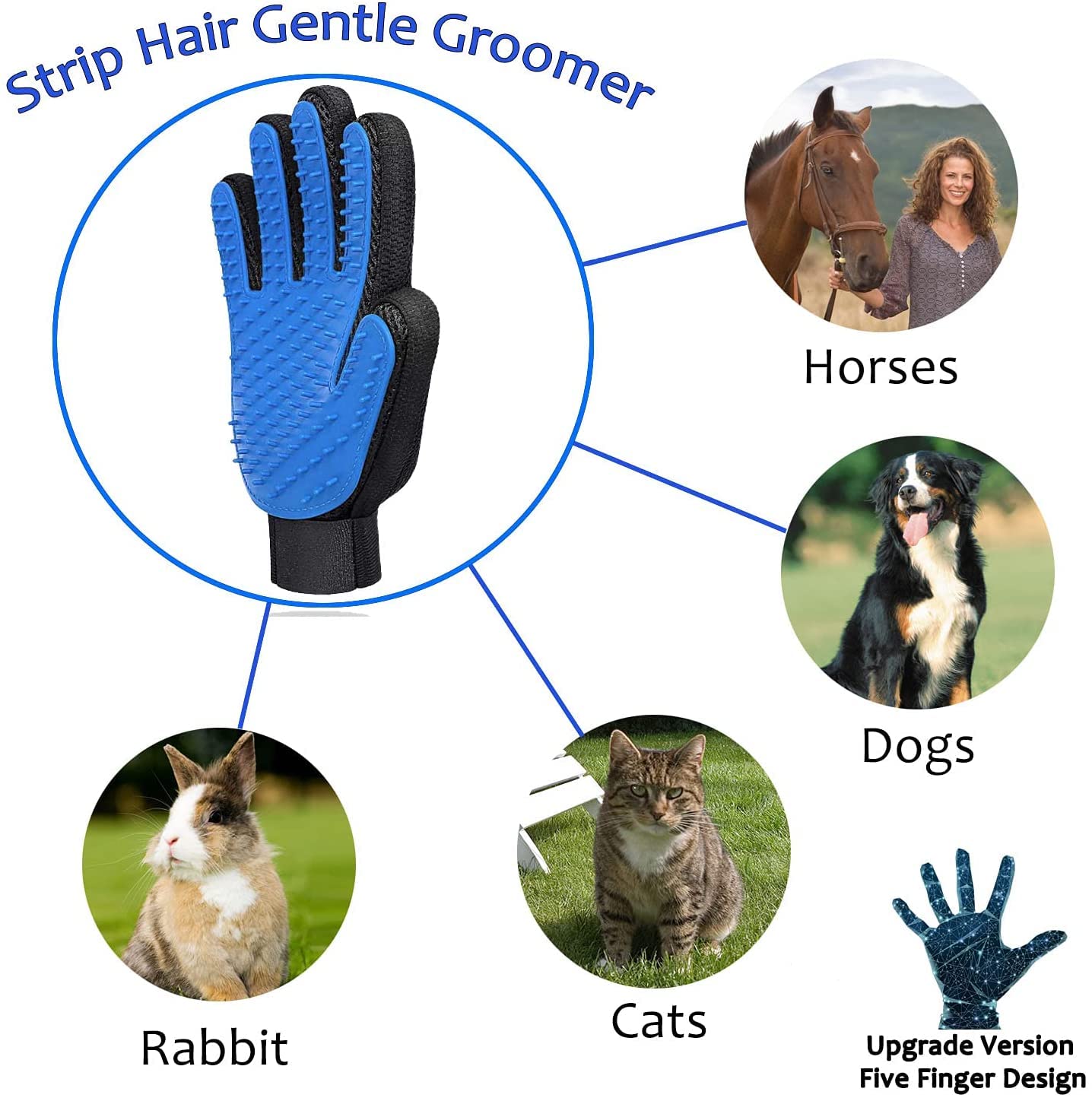 Multifunctional Silicone Brush Pet Grooming Massage Gloves - Perfect for Fur Cleaning, Skin Massage, Reduce Hair Loss