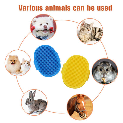 Dog Grooming Brush, Pet Shampoo Bath Brush Shower Wash Glove Soft Rubber Soothing Massager with Adjustable Strap Handle for Long Short Haired Dogs Cats Puppy Washing Grooming Cleaning Loose Fur & Dirt