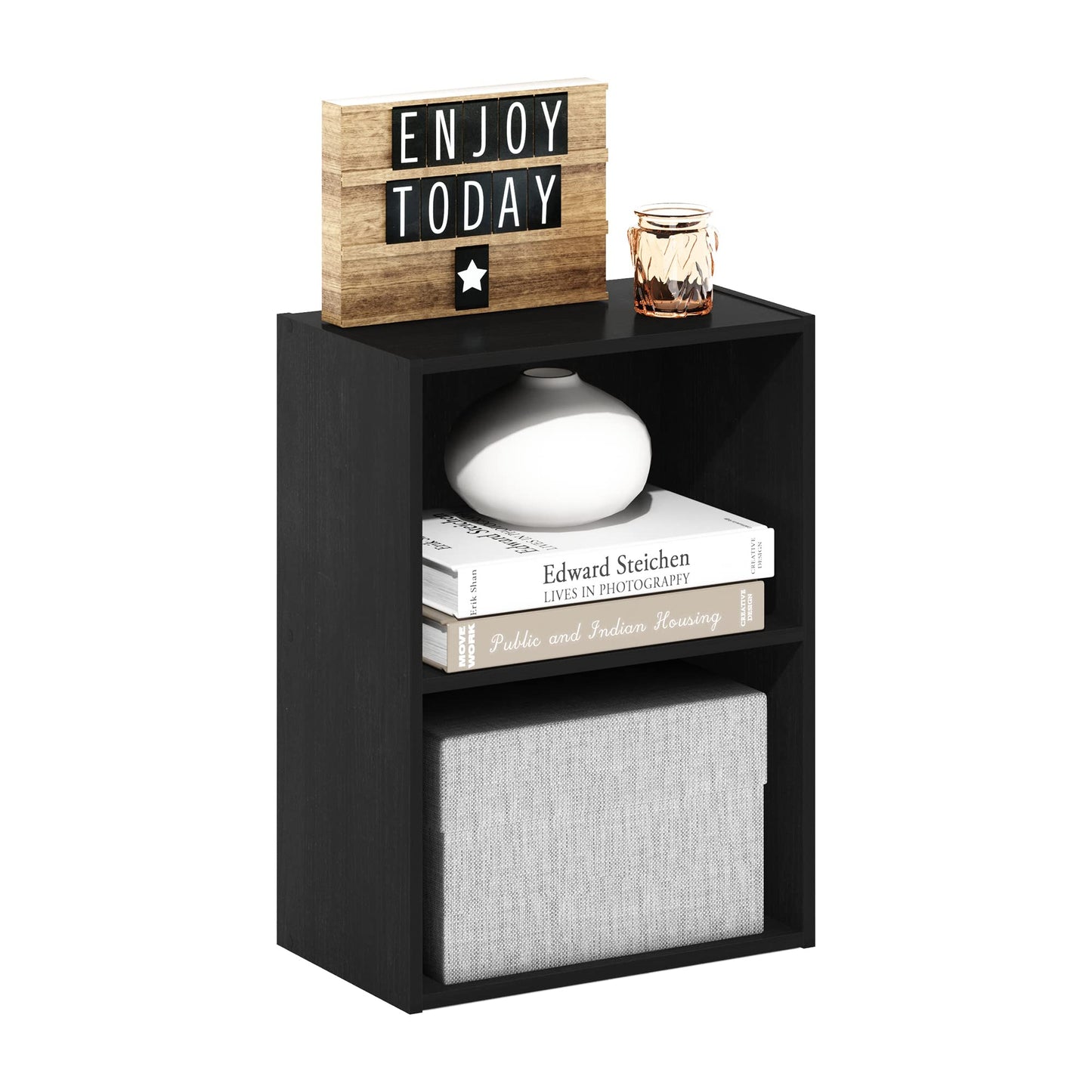 Bookcase and Storage Unit, Versatile Multi-Tier Bookshelf in Blackwood Finish, Modern and Simple Design for Home, Office, or Dorm Room, Easy Assembly Organizer