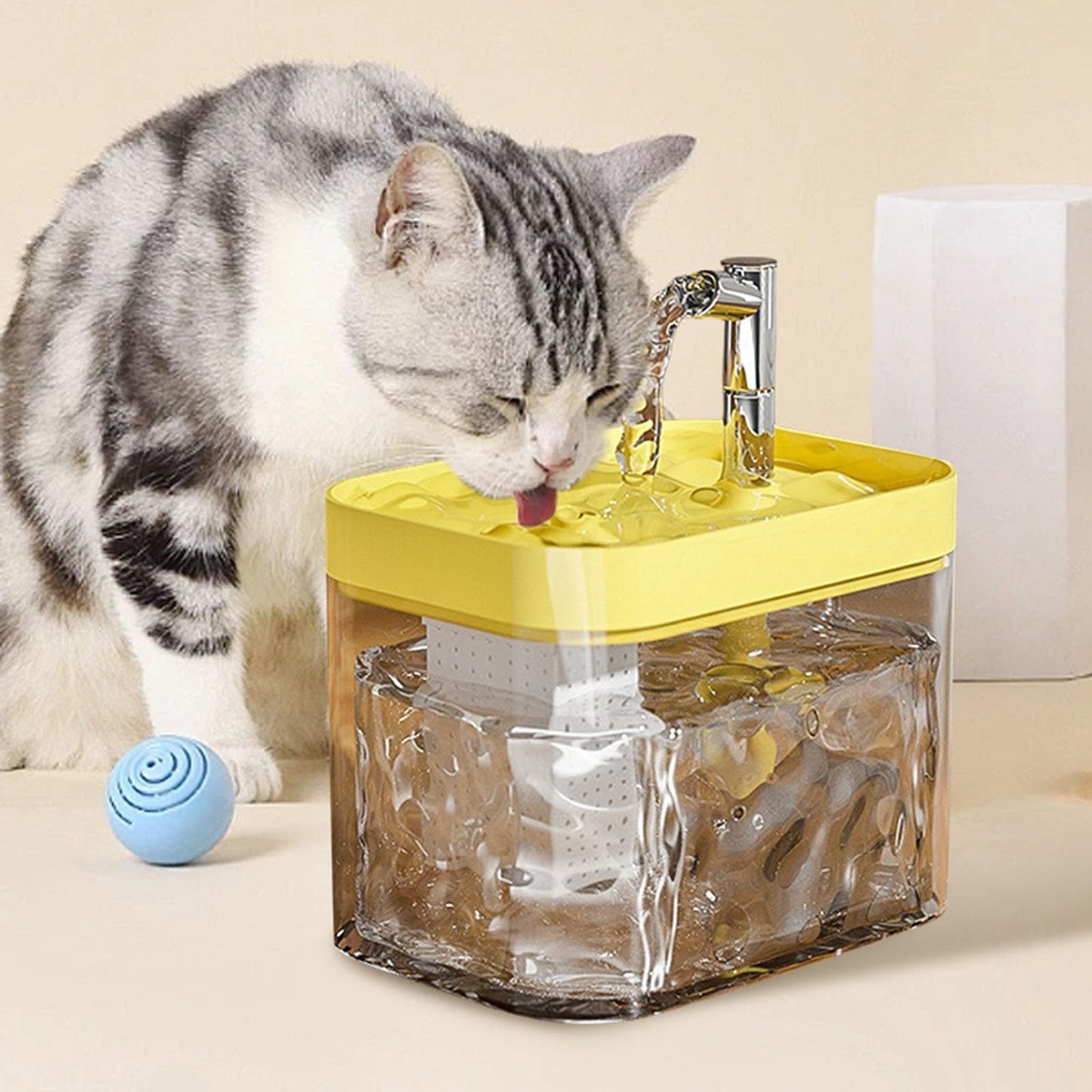 Cat Water Fountain, Silent Water Pump with Automatic Circulation Filter for Pets Pet with Filter for Birds and Dogs