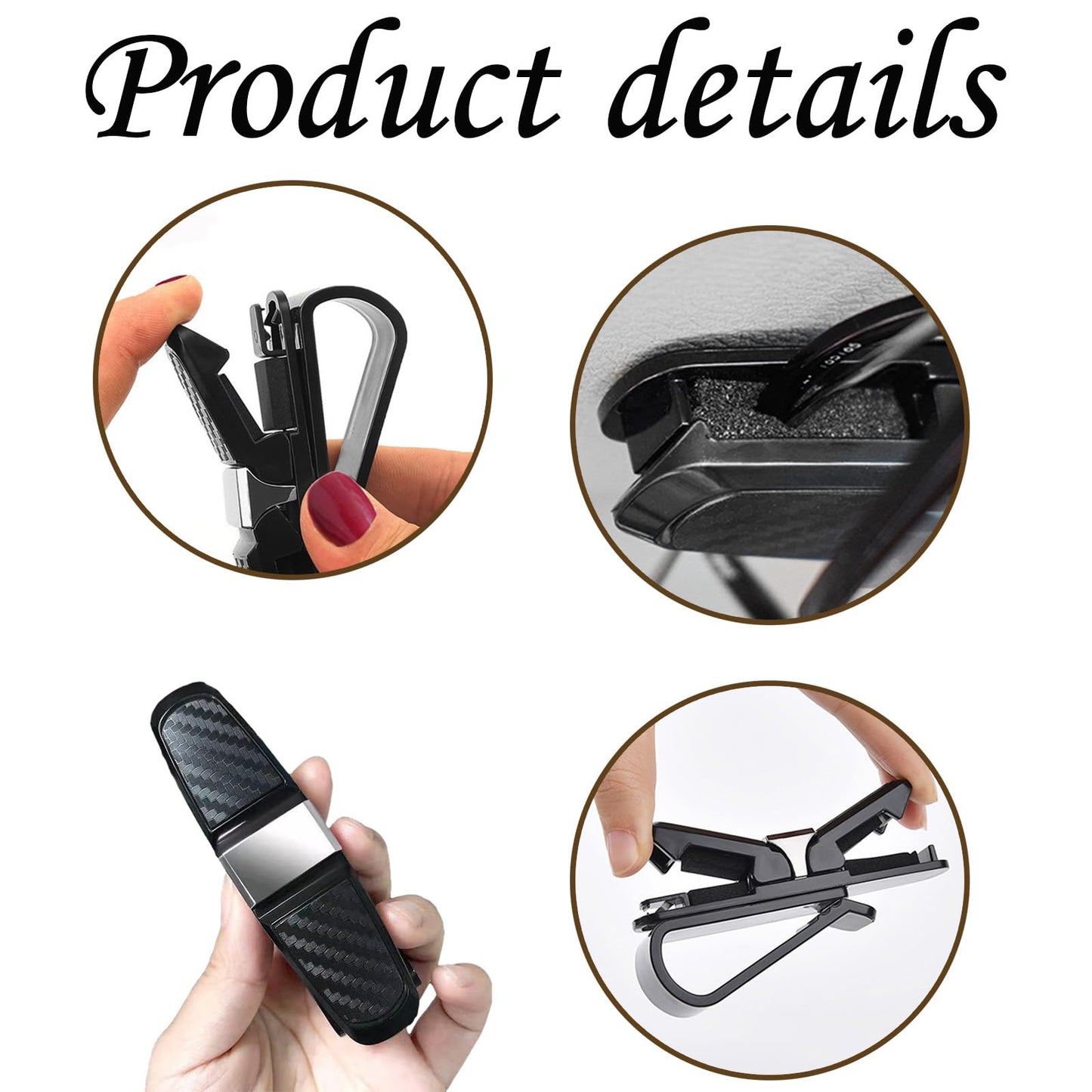 aqlbhz 2Pcs Sunglasses Holder For Car Car Glasses Holder Sun Visor Sunglasses With Card Clip Vehicle Glasses Clips Sunglasses Holder With 180 Degree Rotational Ticket Card Clip Holder