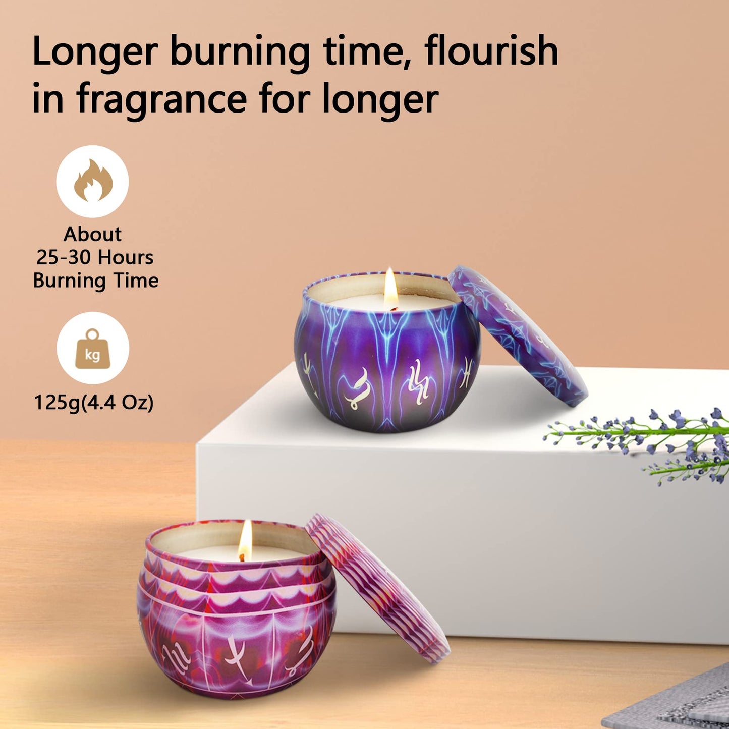 Scented Candles Gift Set, Bisenghy 23.3 Oz(1.46lb) Natural Soy Wax Candle Gift Set, 4 Packs Aromatherapy Candles for Women Stress Relief, Best for Mother, Birthday, Christmas