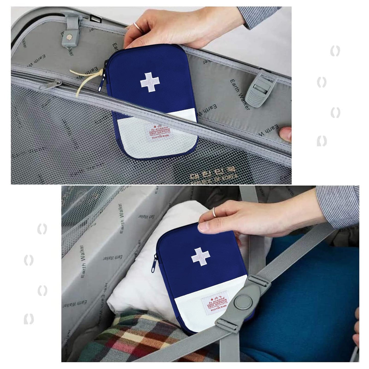 WishLotus Travel Mini First Aid Pouch, Portable Mini First Aid Kit Storage Bag for Medicine Boxes Medical Kits Empty Bag for Sports Camping Hiking Outdoor Activities Emergency (Red),6.5x5.1x0.6in