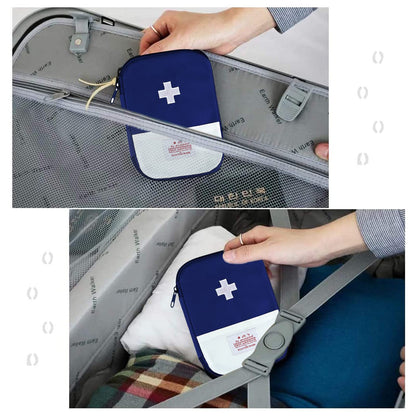 WishLotus Travel Mini First Aid Pouch, Portable Mini First Aid Kit Storage Bag for Medicine Boxes Medical Kits Empty Bag for Sports Camping Hiking Outdoor Activities Emergency (Red),6.5x5.1x0.6in