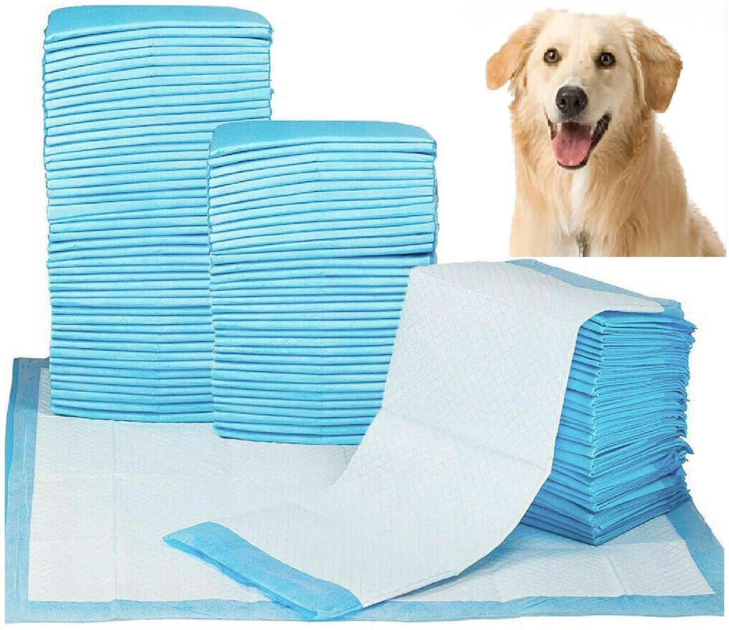 Pet Pee Pads, Dog Training Pee Pads, ATDONE Disposable Healthy Nappy Mat For Dog Cat, Keep Healthy Clean Odor Eliminating Super Absorbent Leak proof pads (M - 45x60cm 50PCS Blue)