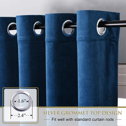 Elegant Velvet Curtains - Thermal Insulated Curtains for Living Room,steel Grommets - Light Blocking Shades - 2 panels