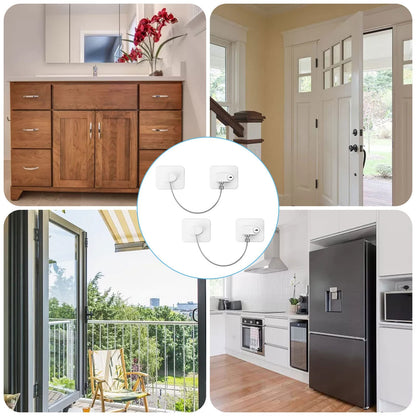 Esteopt 2 Pcs Refrigerator Door Locks, Fridge Lock with 4 Keys Stainless Steel Zinc Alloy Strong Adhesive Lock Protect Baby Safety Used on Refrigerators Freezers Cabinets Dryers Washers(White)