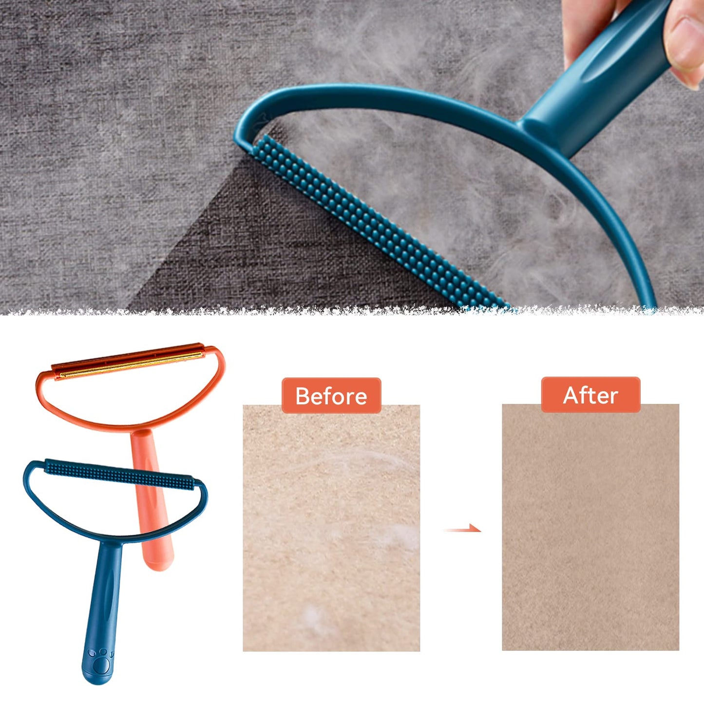 Portable Double-Sided Lint Remove Pet Fur Hair Lint Remover for Clothes Carpet Couch Travel, Reusable Lint Rollers Shaver Cleaner Fabric Pilling Remover Sc