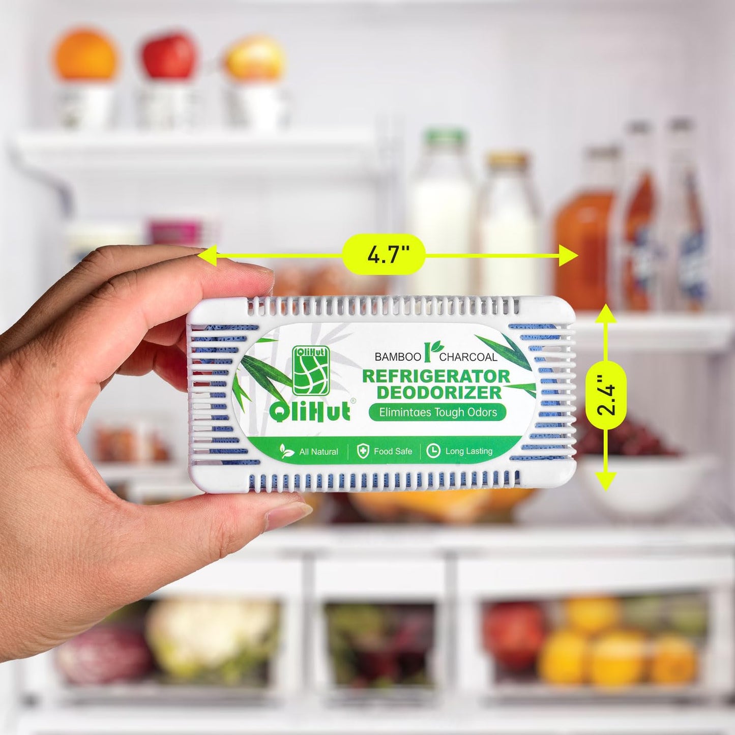 QliHut Fridge Deodorizer (5 Pack) Natural and Unscented Activated Charcoal Refrigerator Deodorizer - Fridge Odor Eliminator for Freezers, Coolers, and Lunch Boxes