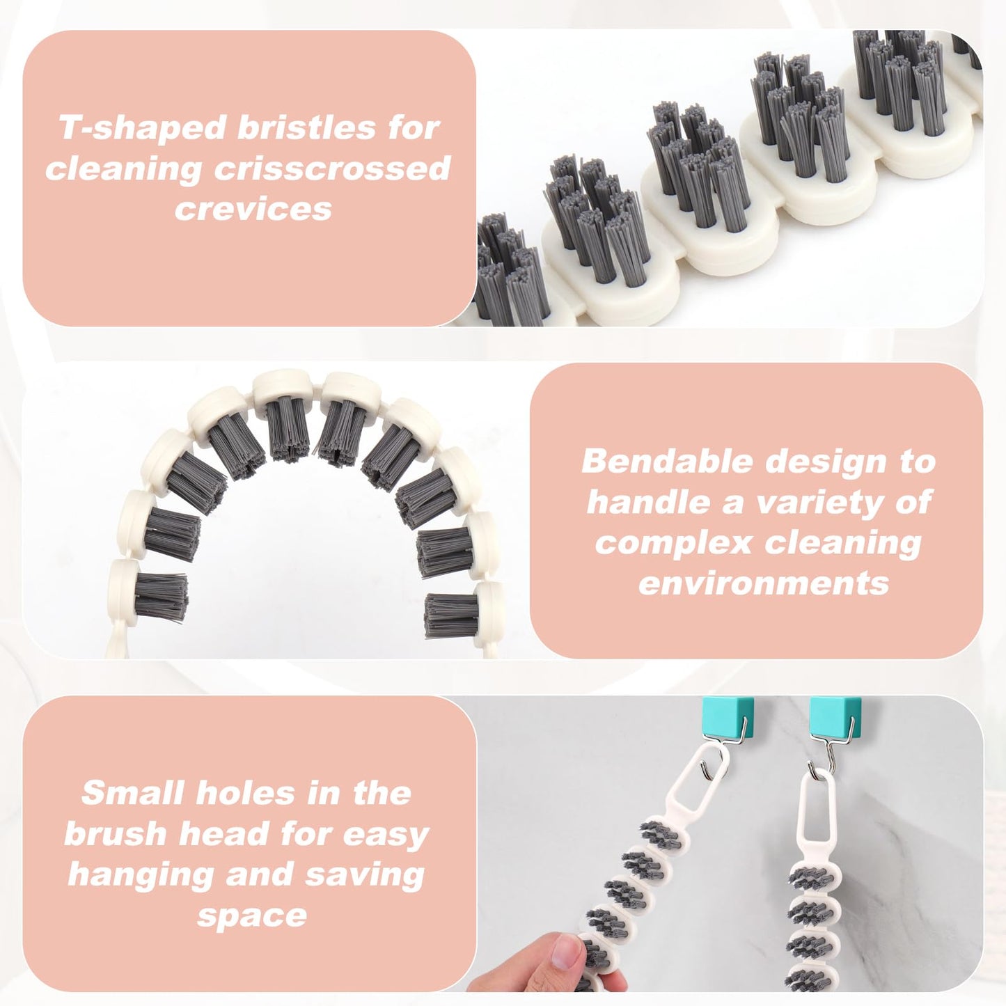 Vodolo 4PCS Bendable Multifunctional Cleaning Brush