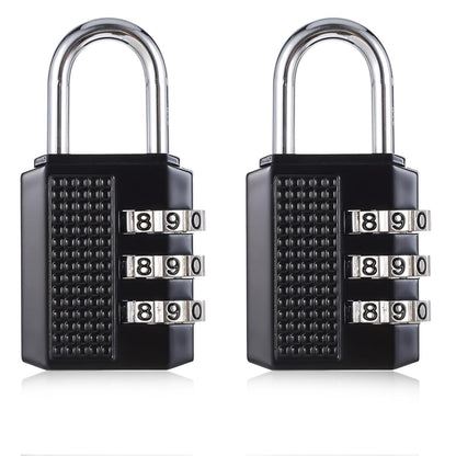 Set of 2 Combination Lock, 4 Digit Padlock, Combination Code, Weatherproof, Robust, Suitable for Schools, Lockers, Sheds, Gym, Gym, Lockers, Suitcase Lock