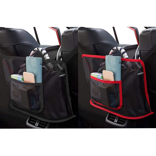 Car Net Pocket Handbag Holder 2 Pcs Car Mesh Organizer Seat Back Net Bag Car Seat Gap Mesh Handbag Holder Multifunctional Car Storage Bag, for Snacks/Wallets/Drinks/Mobile Phones