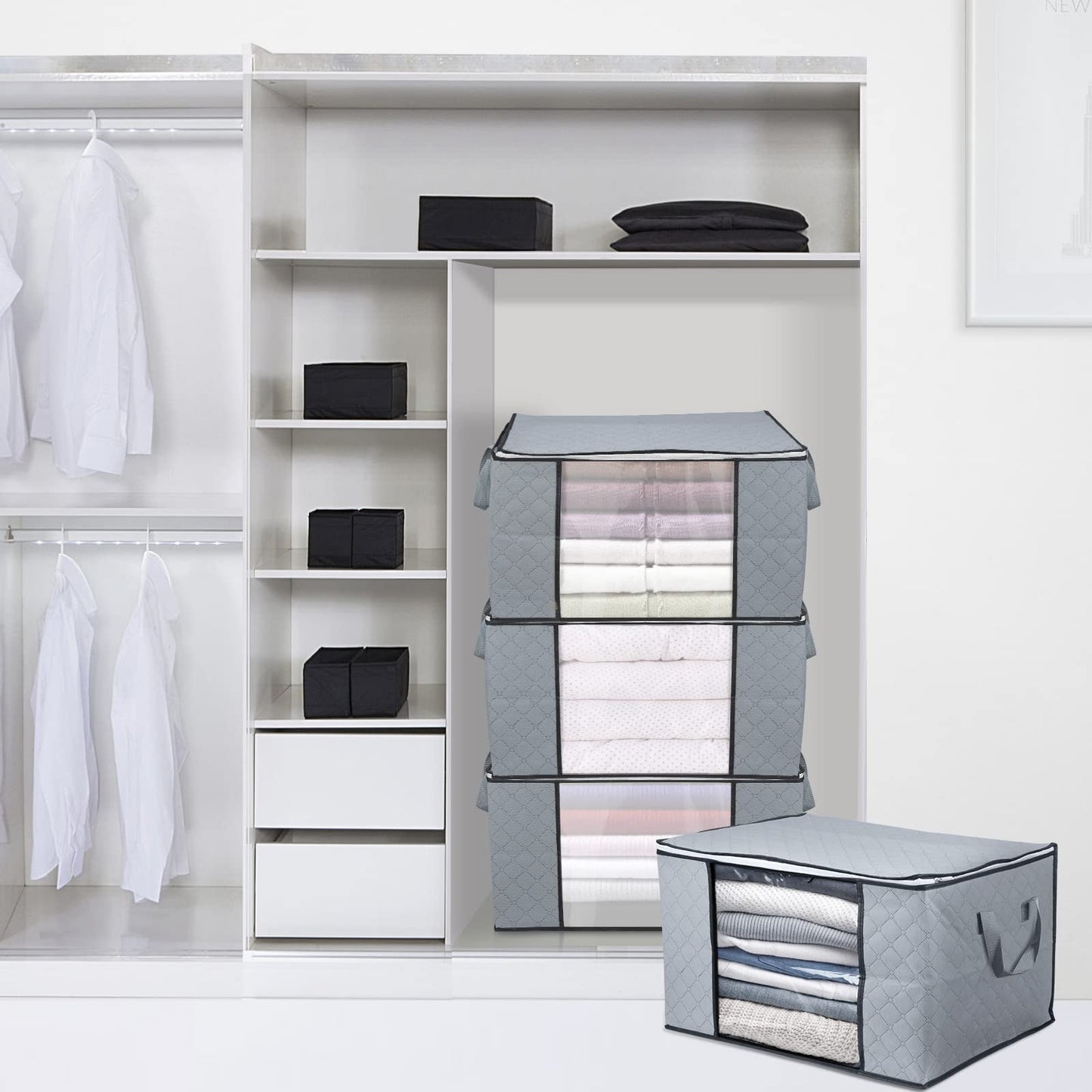 BoxLegend Foldable Clothes Storage Bag with Sturdy Zipper, Transparent Window, 1 Piece, multi color