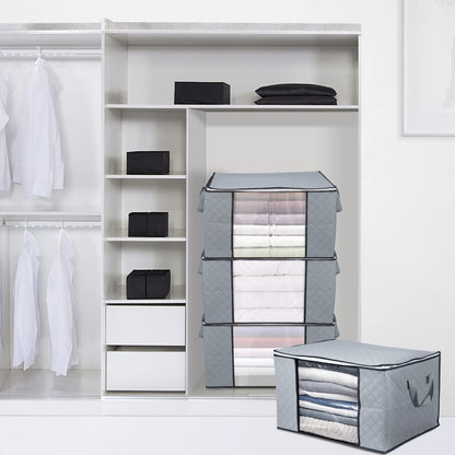 BoxLegend Foldable Clothes Storage Bag with Sturdy Zipper, Transparent Window, 1 Piece, multi color