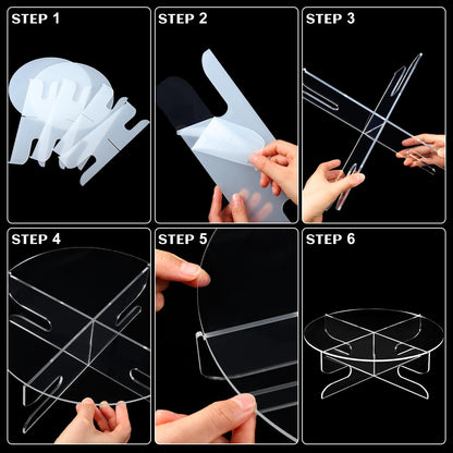 Acrylic Cupcake Stand Set, 2-Piece Round Clear Cake Holder, 30 x 10.5 cm, Reusable One-Tier Pedestal for Parties, Weddings, Bakery Display and Dessert Table