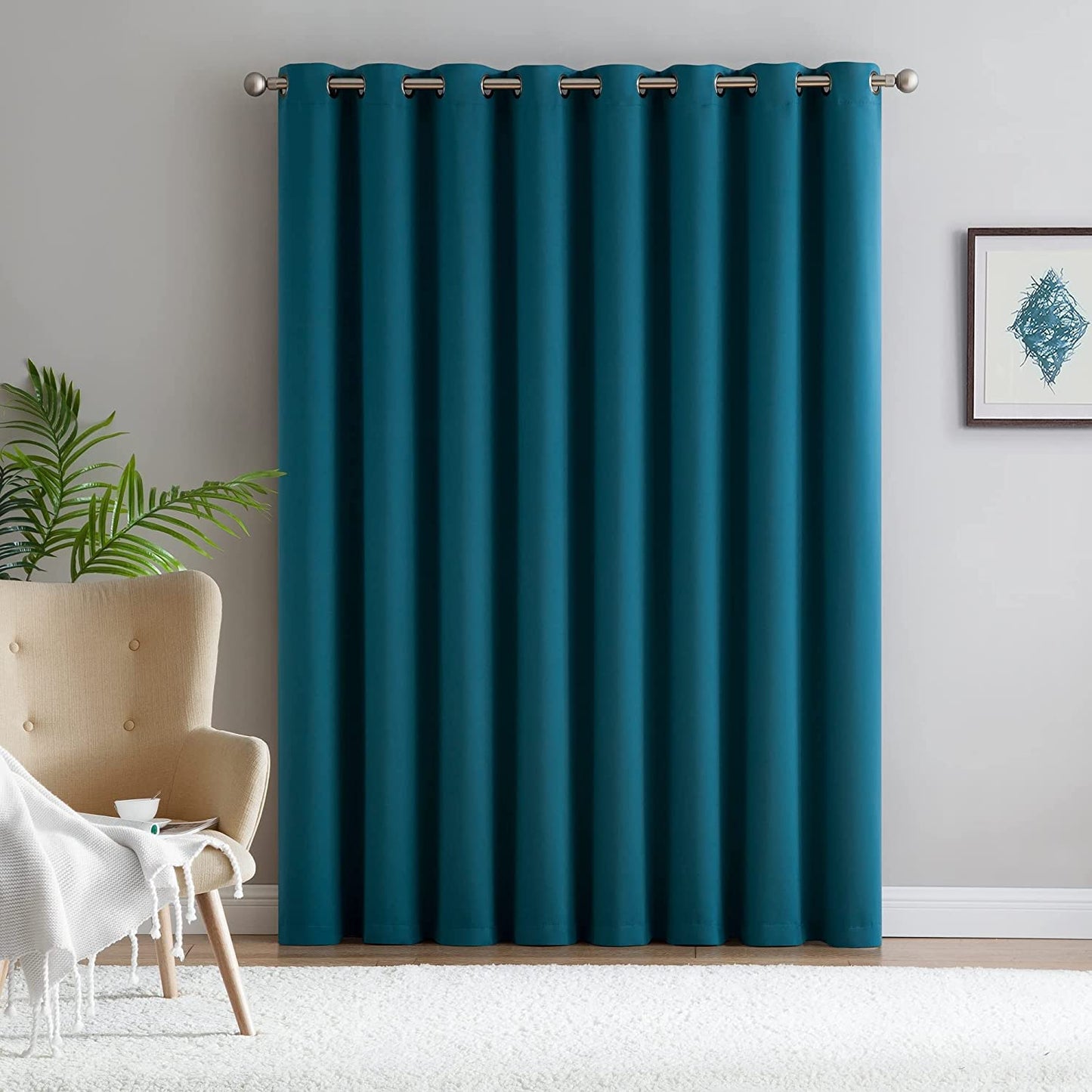 INtex CURTAINS HOUSE Luxury Blackout Curtains-Steel grommets-thermal Insulated fabric-for room Darkness (200W X 270L CM, Dark red)