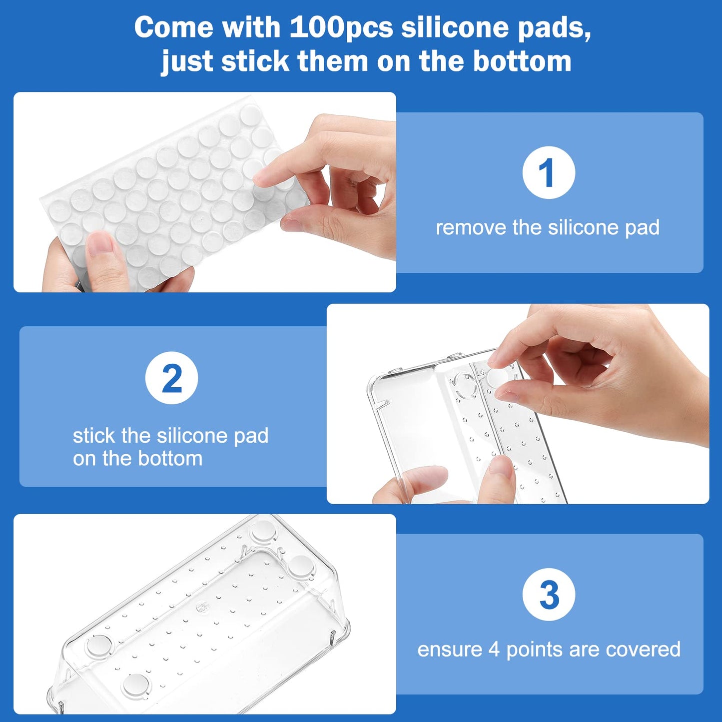 Puricon 25 Pcs Desk Drawer Organizers Trays Set Clear Plastic Storage Bins Bathroom Drawer Tray Dividers Vanity Trays Organizer for Bedroom Dresser Makeup Kitchen Utensil Office