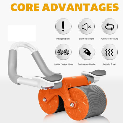 Crotomak Abs Roller Wheel Workout Automatic Rebound With Elbow Support 2 In 1 Abdominal Wheel, Abs Workout Wheel For Men & Women, Dynamic Core Trainer Plank Exercise Roller with Timer & Phone Stand
