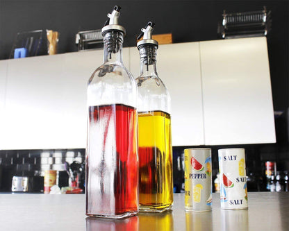 WOOHUBS Enterprise Oil Dispensel Vinegar Cruet Bottle Air Tight Salad Dressing Cruet Glass Oil Bottle