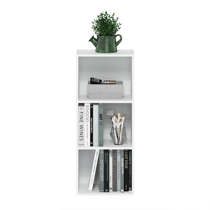 Luder 3-Tier Open Shelf Bookcase, a versatile and minimalist storage solution for books and decor, perfect for small spaces, presented in a clean and simple White finish