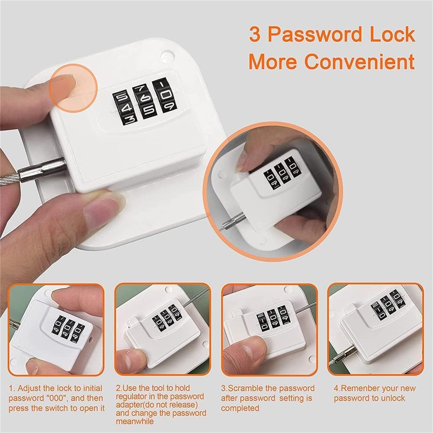 X spring Password Fridge Lock, Self Adhesive Window Restrictor Locks, UPVC No Drilling Refrigerator Lock, Mini Fridge Locks for Kids, Refrigerator Door Locks for Doors, Drawers, Fridges, Windows