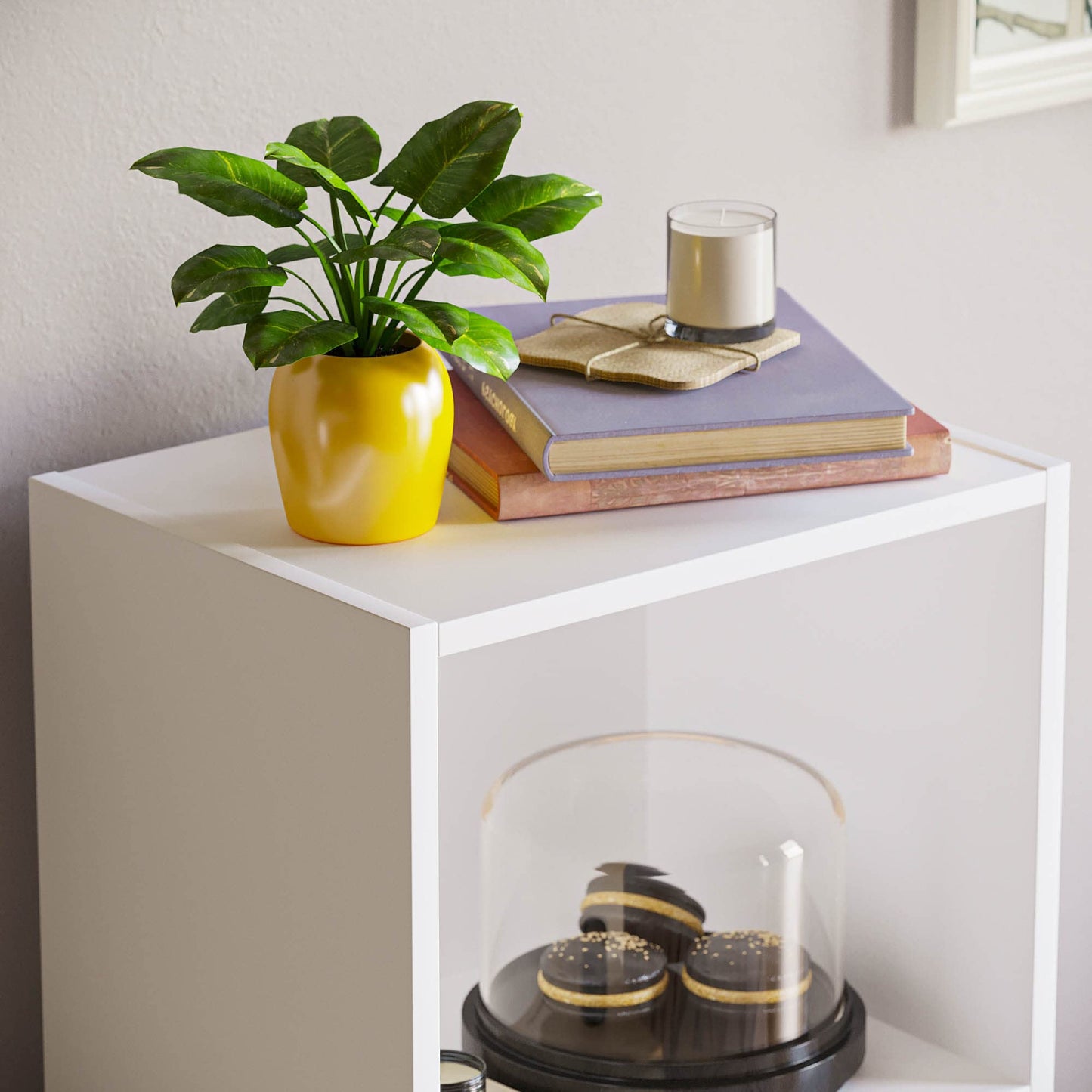 Oxford 3 Tier Cube Bookcase, White Wooden Shelving Display Unit, Modern Vertical Storage Organizer for Home Office, Living Room, or Bedroom Furniture, Tall Design