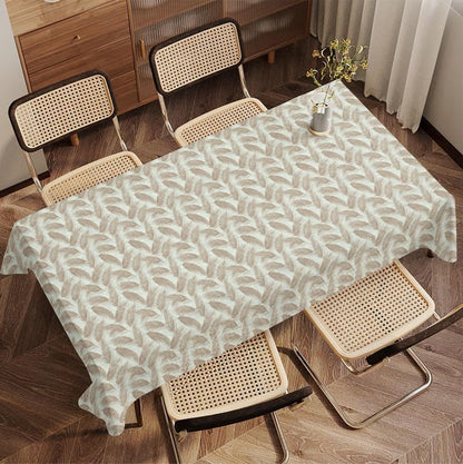 INTEX HOME Linen Velvet Table Cloth, Bella Leaf Pattern, Premium Soft Fabric, 130W×130L CM, Turquoise, Elegant Dining and Living Room Decor, Durable Protection for Daily Use and Special Occasions