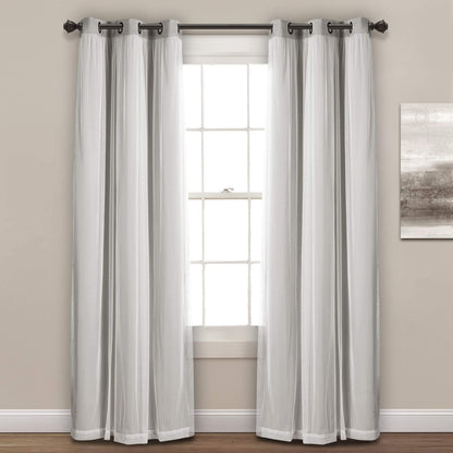 Voile Sheer Panel Pair with Insulated Blackout Room Dark,Rich steel Grommet, Set of 1 Panel