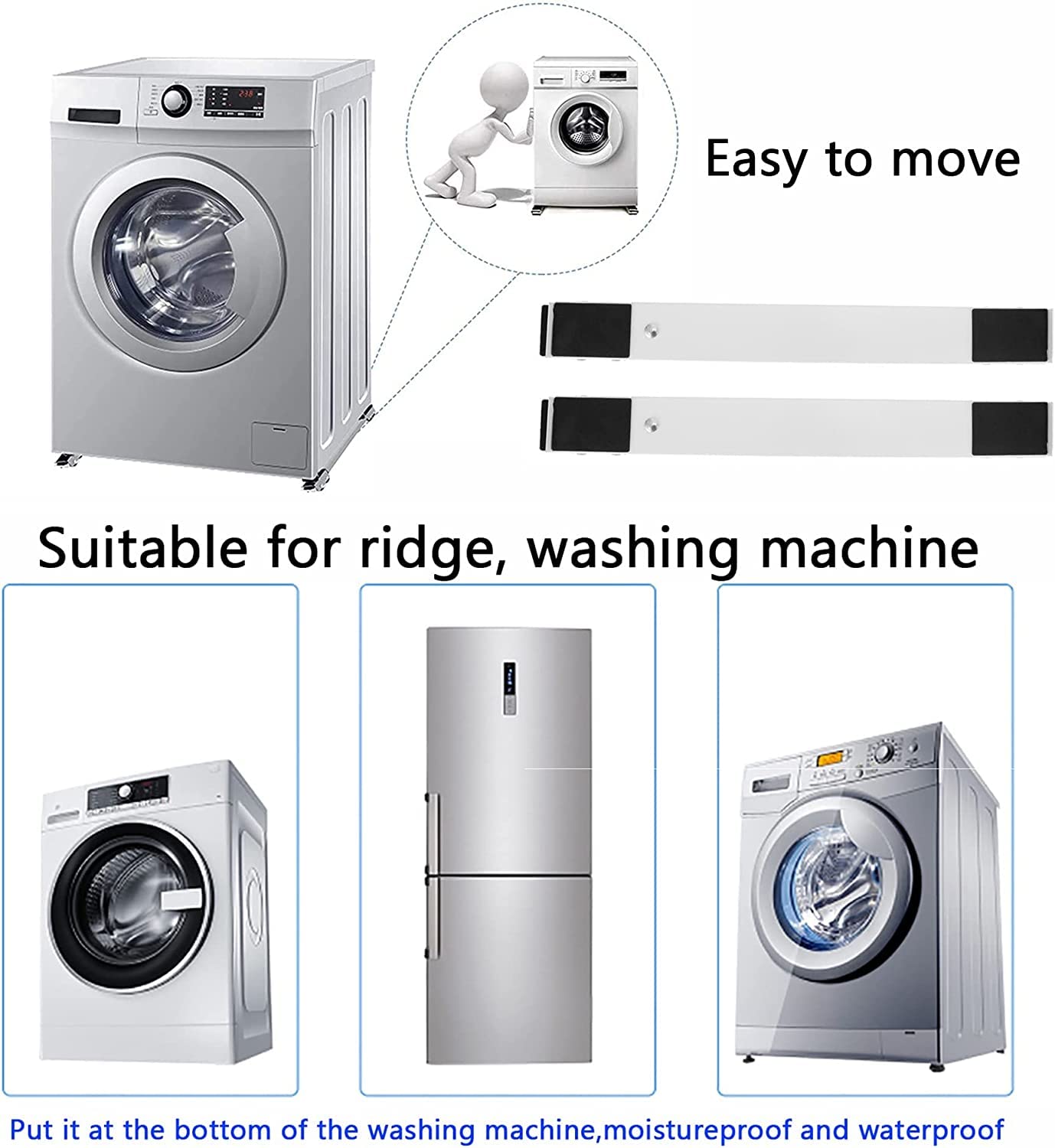 Findaspare universal easy move heavy duty appliance rollers for washing machine tumble dryers dishwashers cookers & hobs up to 270kg