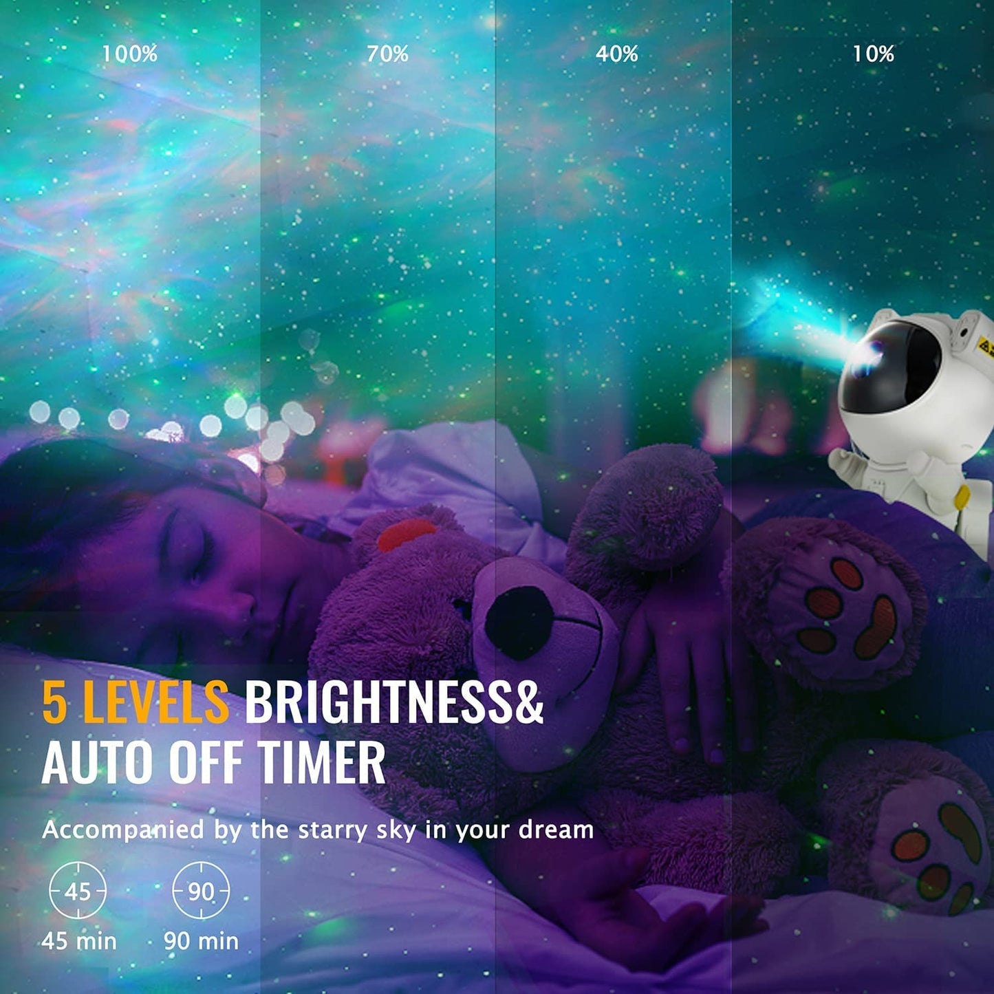 Arabest Star Projector Galaxy Night Light - Astronaut Space Projector, Starry Nebula Ceiling LED Lamp with Timer and Remote, Kids Room Decor Aesthetic, Gifts for Birthdays