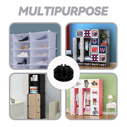 Bonsicoky 16 Pcs Black Plastic Connector, Wire Grid Cube Connector for Modular Closet Storage Organizer and DIY Wire Cube Storage Unit