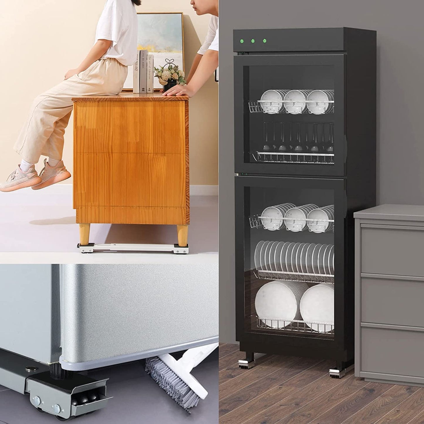 Findaspare universal easy move heavy duty appliance rollers for washing machine tumble dryers dishwashers cookers & hobs up to 270kg