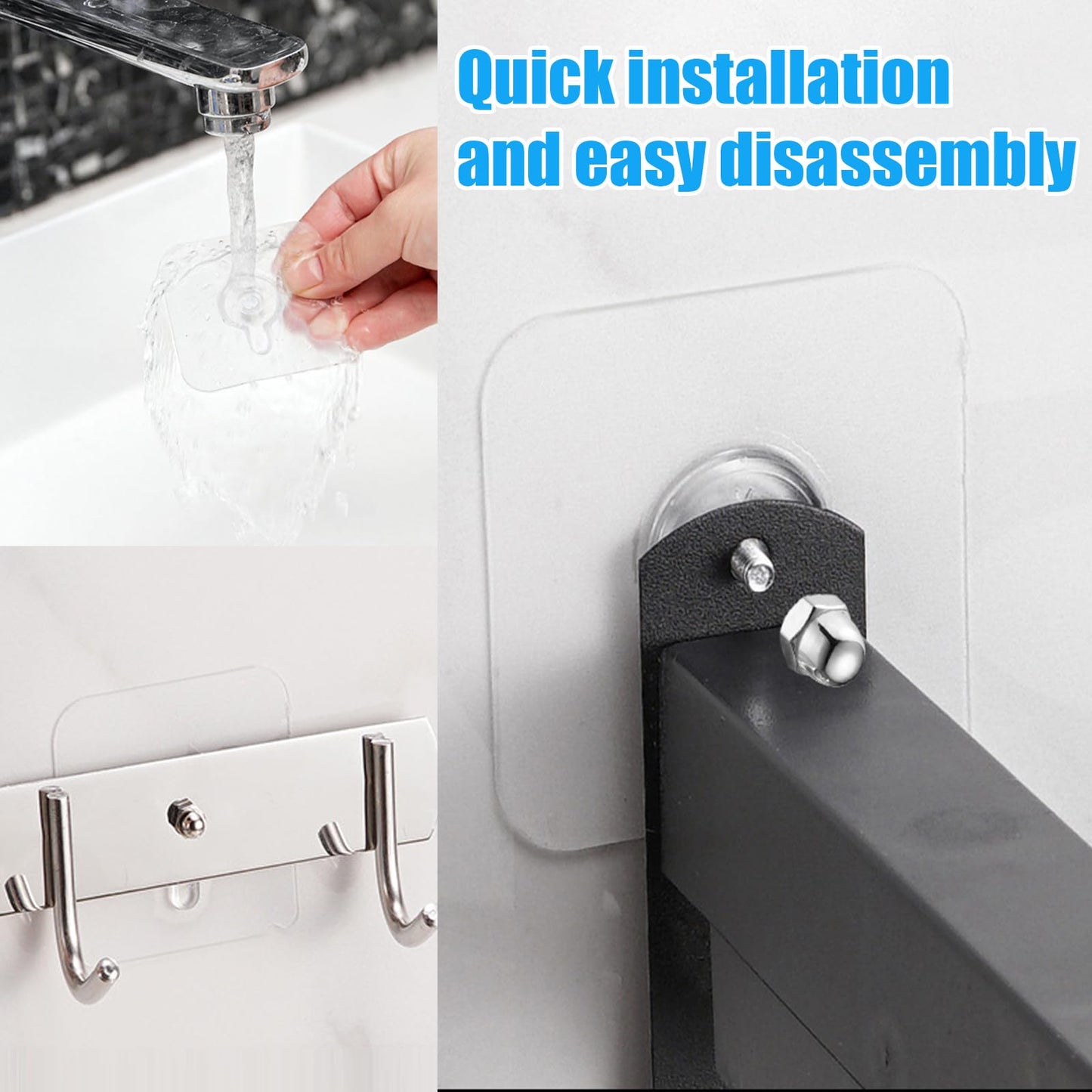 Srup 24 Pieces Clear Self Adhesive Wall Hangers, Transparent Adhesive Hooks, Transparent Adhesive Stickers, Picture Hooks, Painting, Clock, No Drilling