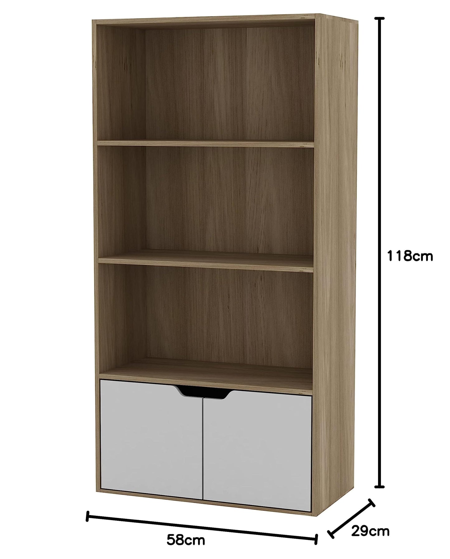 5-Tier Wall Shelf Unit in Pine, Narrow Vertical Column Floating Storage, 30" Tall Tower Design Utility Shelf for Bedroom & Living Room, Smooth Laminate Finish