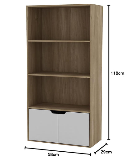 5-Tier Wall Shelf Unit in Pine, Narrow Vertical Column Floating Storage, 30" Tall Tower Design Utility Shelf for Bedroom & Living Room, Smooth Laminate Finish