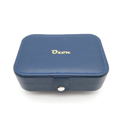 Small jewelry box for women girls, PU leather Travel Jewelry Organizer Case, Portable Jewellary Storage Holding Display for Ring Earrings Necklace Bracelet Watch Men Kids Gift (blue)