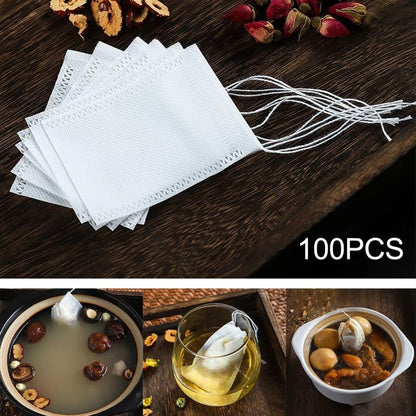 Reusable Empty Tea Bags (100 Pieces, 12 x 10cm)