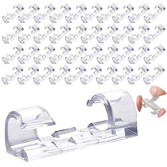 SETHAN Cable Clips, 40Pcs Self-Adhesive Wire Clips, Durable Multifunctional Cord Holder Wire Organizer, Premium Sticky Acrylic Adhesiver Cord Clips for Home Office Car TV PC Laptop Desktop Management