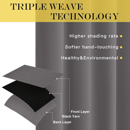 INtex CURTAINS HOUSE Blackout Curtains - Soft Peachy Texture Thermal Insulating Curtains-Silver Steel Grommets Blackout For Living Rooms And Bedrooms - Single Panel 135W X 230L CM Black