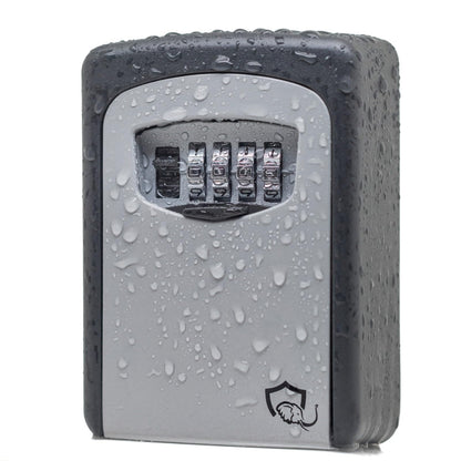 WERKGUT® Key Safe with Number Code (4 Digits) | Secure Key Safe for Storing Keys | Weatherproof Key Box with Code for Outdoor and Indoor Wall Mounting (Silver)