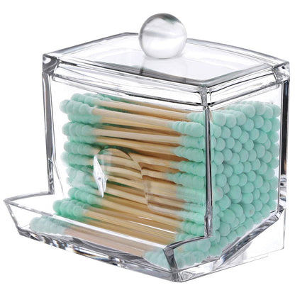 GTVGJH 1 Pcs Cotton Swab Pads Holder, Qtip Cotton Buds Ball Dispenser, Bathroom Containers Canister Organizer