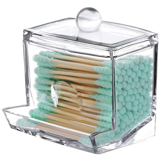 GTVGJH 1 Pcs Cotton Swab Pads Holder, Qtip Cotton Buds Ball Dispenser, Bathroom Containers Canister Organizer